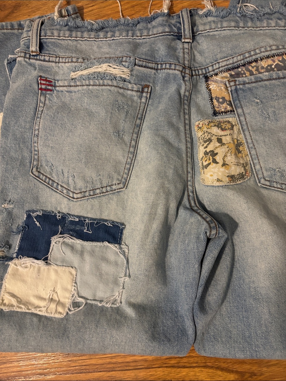 BDG Light Blue Distressed Patchwork Jeans - Picture 7 of 7